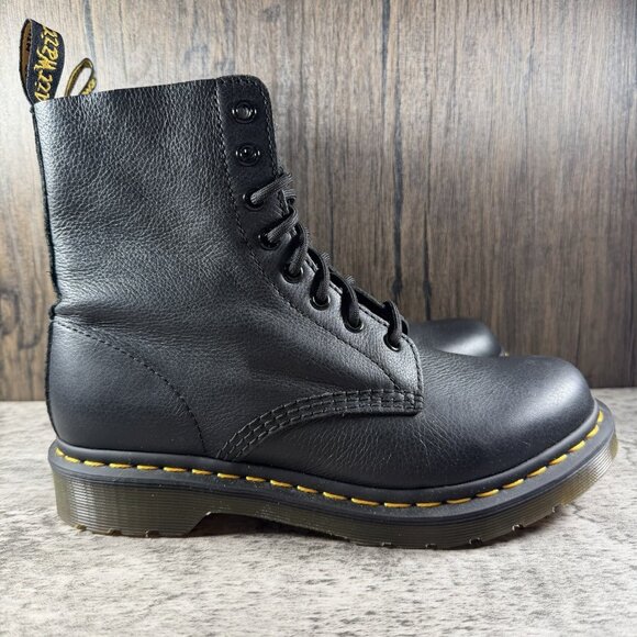 Doc Dr. Martens 1460 Pascal Women's Size 8 Boots Black Soft Leather - Picture 3 of 10